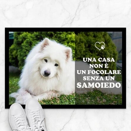 Tappetino d'ingresso personalizzato con foto e testo - Amico a quattro zampe