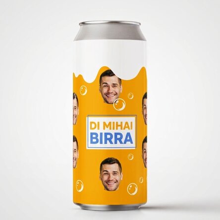 Birra in lattina personalizzata con testo e foto