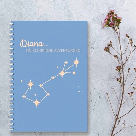 Quaderno personalizzato con testo - Segno zodiacale dello Scorpione
