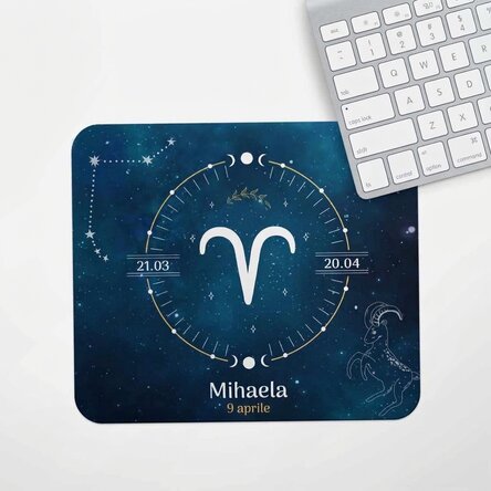 Tappetino per mouse personalizzato con testo - Segno zodiacale