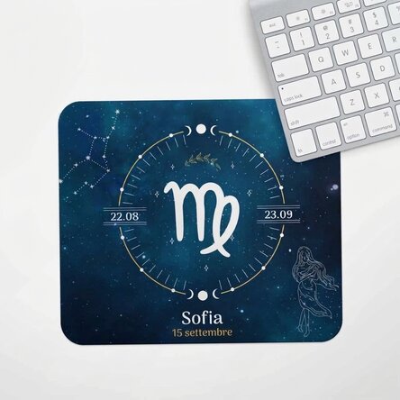 Tappetino per mouse personalizzato con scritta - Segno zodiacale della Vergine
