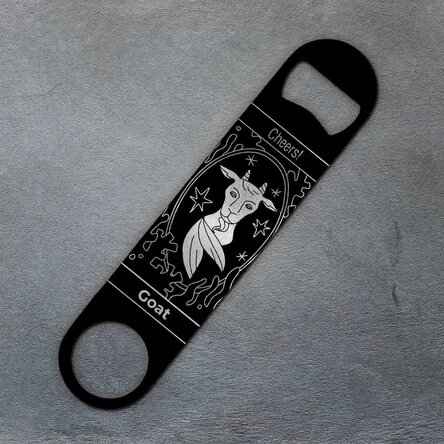 Personalised beer opener with text - Capricorn zodiac sign