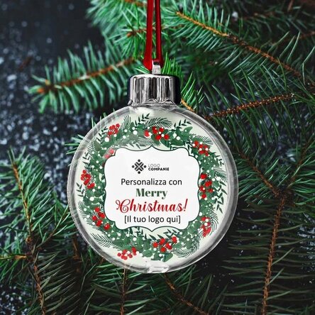 Globo personalizzato con logo e messaggio - Buon Natale!