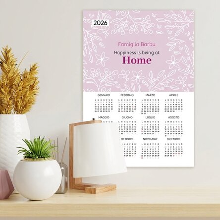 Calendario personalizzato con messaggio