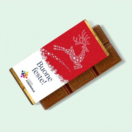 Mini tavoletta di cioccolato personalizzata con logo e messaggio - La magia del Natale