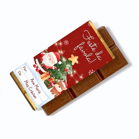 Mini tavoletta di cioccolato personalizzata con messaggio - Da Babbo Natale