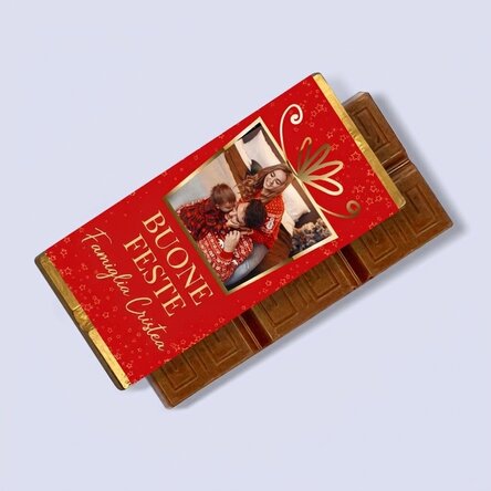 Mini tavoletta di cioccolato personalizzata con una foto e un messaggio - Regalo di Natale