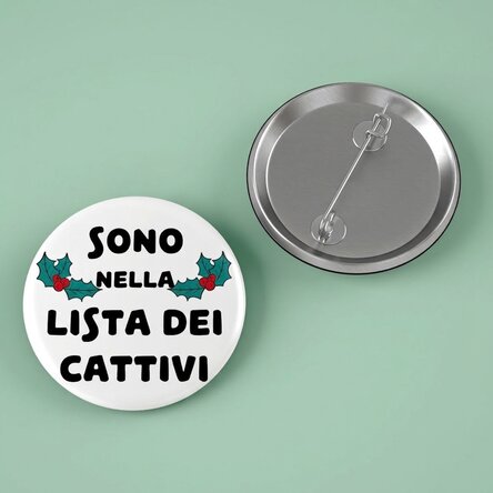 Spilla personalizzata con scritta - Naughty List
