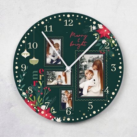 Orologio personalizzato con 4 foto - Ricordi delle feste