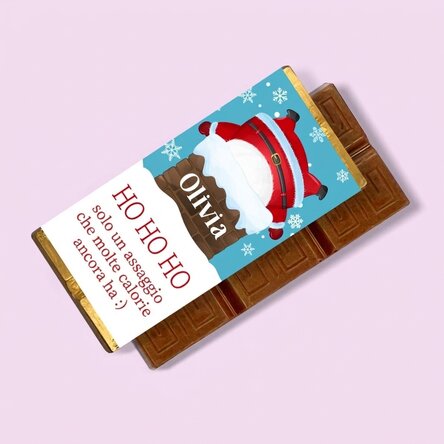 Mini tavoletta di cioccolato personalizzata con un divertente messaggio natalizio