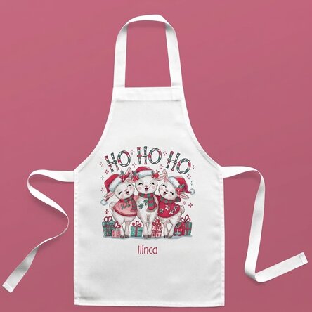 Grembiule per bambini personalizzato con la scritta - HO HO HO!