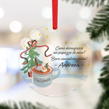 Decorazione rotonda personalizzata con testo - Cioccolata calda