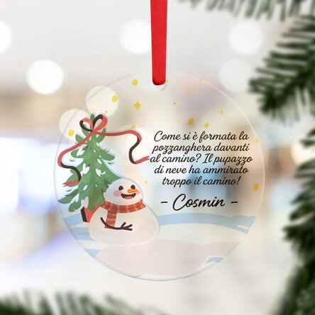 Ornamento rotondo personalizzato con scritta - La pozza vicino al caminetto