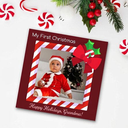 Magnete 10x10 personalizzato con foto e testo - Buone feste!