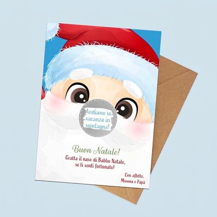 Cartolina gratta e vinci personalizzata con testo - Buon Natale!