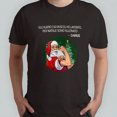 Maglietta in cotone personalizzata con scritta - Christmas power