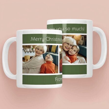Tazza personalizzata con testo e 3 foto - Buon Natale!
