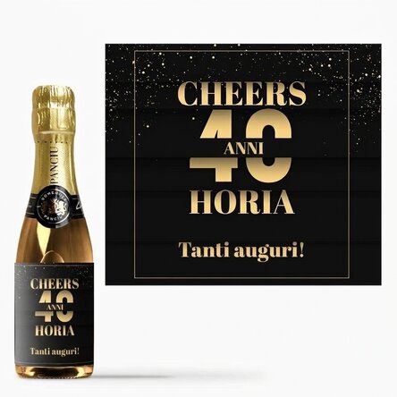 Mini bottiglia di spumante personalizzata con la scritta “Buon compleanno” - Cheers to you