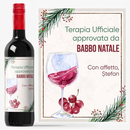 Vino personalizzato con messaggio - Terapia di Natale