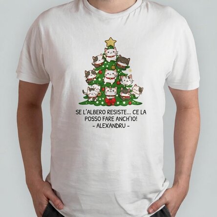 Maglietta in cotone personalizzata con scritta - Catmas tree