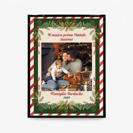 Quadro personalizzato con una foto e una frase - Il primo Natale