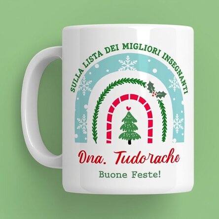 Tazza personalizzata con messaggio per gli insegnanti - Natale