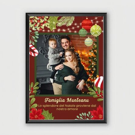 Quadro personalizzato con una foto e un testo - La magia del Natale