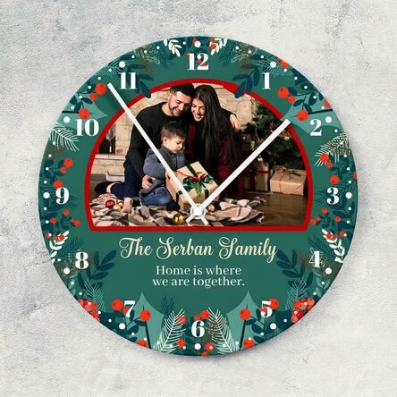 Orologio personalizzato con testo e foto - Il tempo per la famiglia