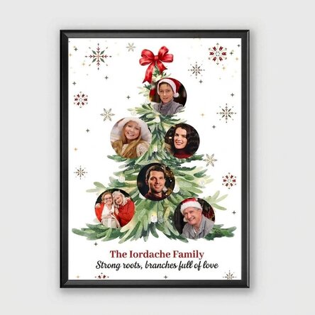 Quadro personalizzato con 6 foto e testo - L'albero dei ricordi