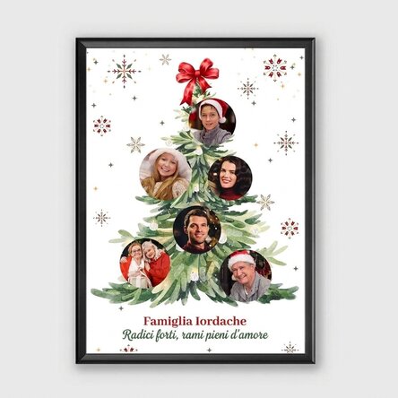 Quadro personalizzato con 6 foto e testo - L'albero dei ricordi