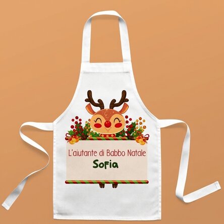 Calzetta natalizia personalizzata per bambini con scritta - L'aiuto di Babbo Natale