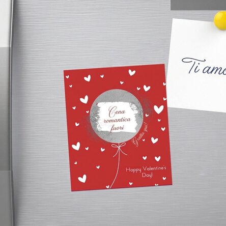 Magnete da grattare 10x12 cm personalizzato con la scritta "Love"