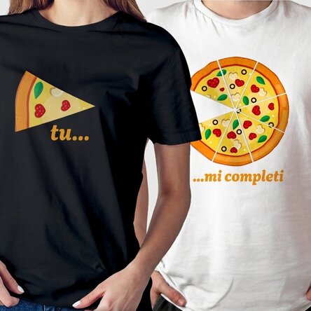 Maglietta in cotone personalizzata con scritta - Pizza