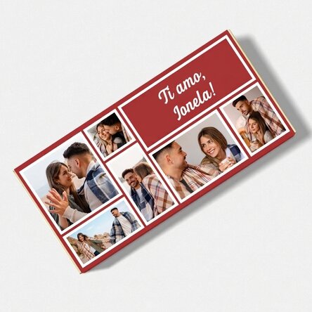 Cioccolato personalizzato con 7 foto e un messaggio