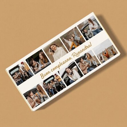 Cioccolato personalizzato con 10 foto e un messaggio - Buon compleanno!