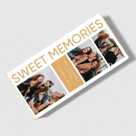 Cioccolato personalizzato con 5 foto e un messaggio - Sweet Memories