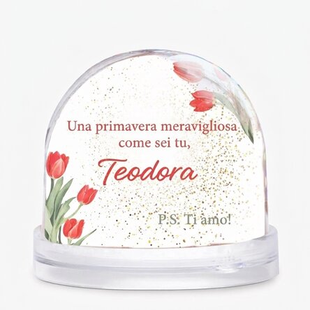 Globo da scrivania personalizzato con foto e testo - Una primavera meravigliosa, proprio come te