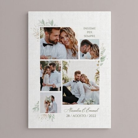 Quadro su tela personalizzato con foto e testo - Matrimonio