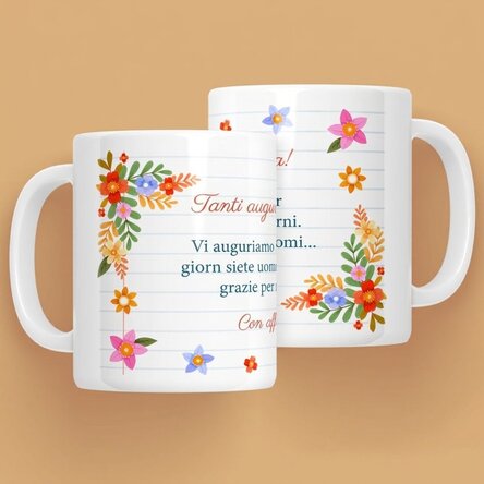 Tazza personalizzata con scritta - Fiori