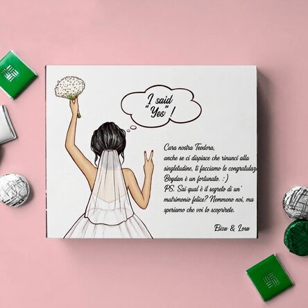 Scatola di cioccolatini personalizzata con messaggio - Futura sposa
