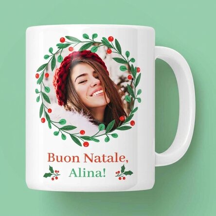Tazza personalizzata con testo e foto - Buon Natale!