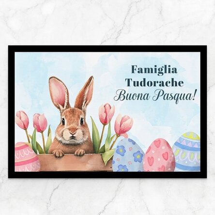 Tappetino d'ingresso personalizzato con scritta - Cute bunny