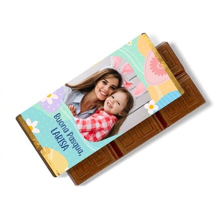 Mini tavoletta di cioccolato personalizzata con messaggio e foto - Un dolce regalo per Pasqua