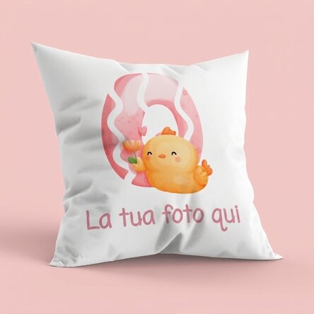 Cuscino personalizzato con nome e iniziale - Cute
