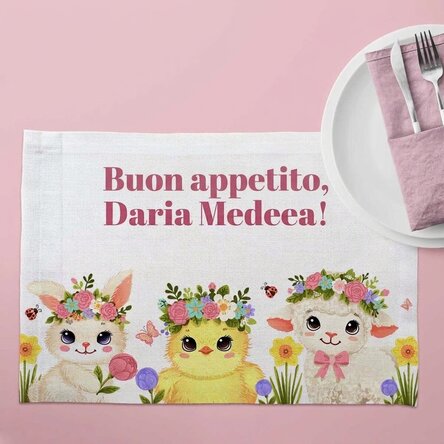 Portapiatto personalizzato con scritta - Animalute