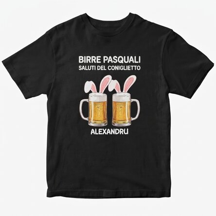 Maglietta in cotone personalizzata con scritta - Easter cheers