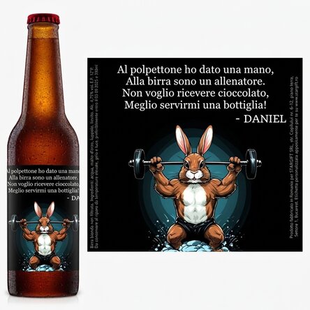 Birra personalizzata con messaggio - Bunny power