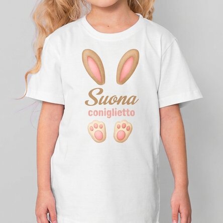 Maglietta in cotone per bambini personalizzata con scritta - Bunny ears