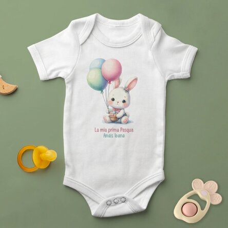Body per bambini personalizzato con scritta - La mia prima Pasqua