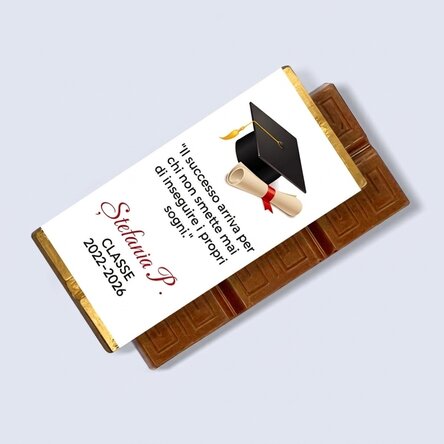 Mini tavoletta di cioccolato personalizzata con messaggio - Laurea